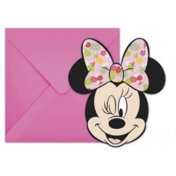 Disney Minnie Tropical Party Invitation Card + Enveloppe (6 pièces)