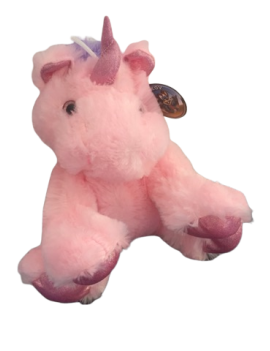 Peluche licorne rose de 25 cm