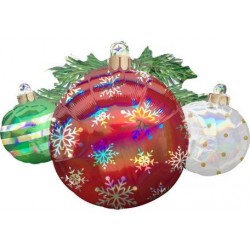 Ornements holographiques ballon de feuille de décoration de Noël