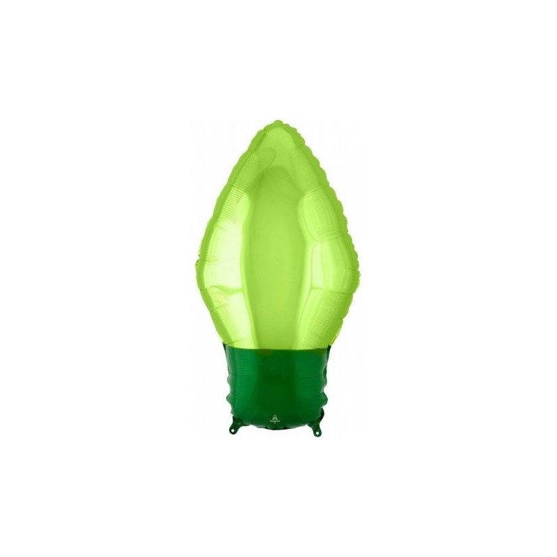 Ballon de papier d'ampoule vert de Noël 55 cm