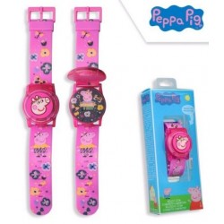 Horloge numérique illuminée Peppa Pig avec couverture flip