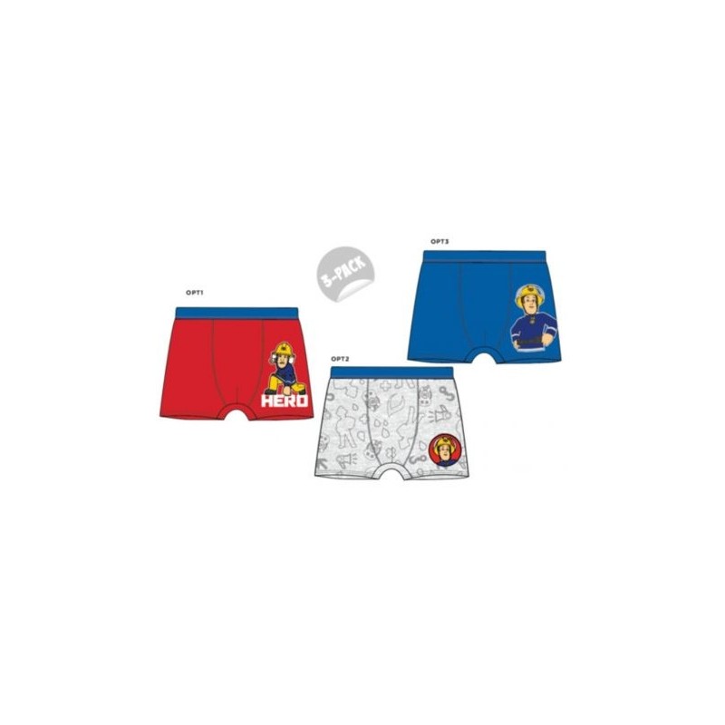 Fireman Sam Child Underpants (boxeur) 3 pièces / paquet 122/128 cm