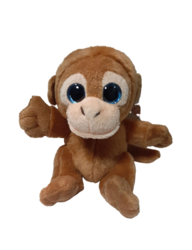 Peluche singe marron yeux...