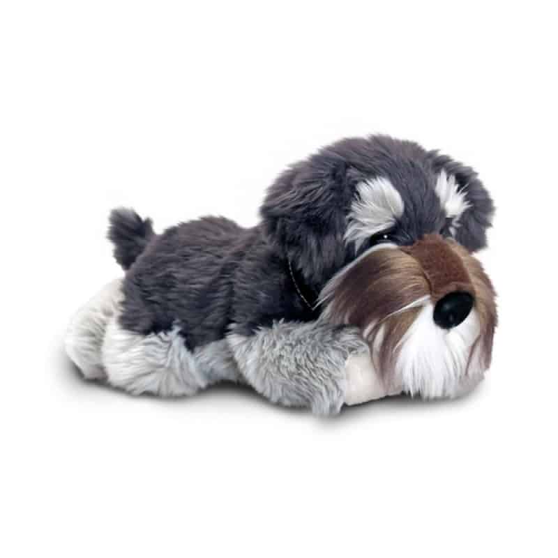 PELUCHE CHIEN SCHNAUZER GRIS 30 CM