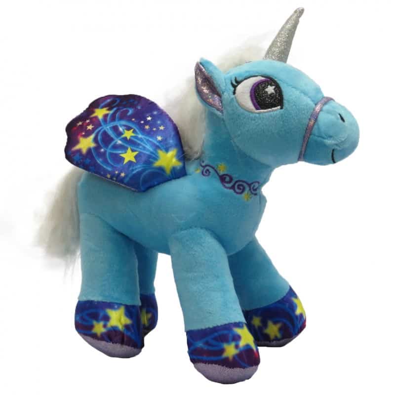 licorne bleu peluche