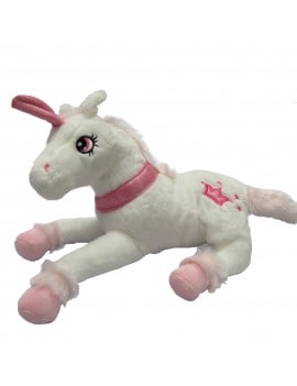 Peluche licorne blanche et...