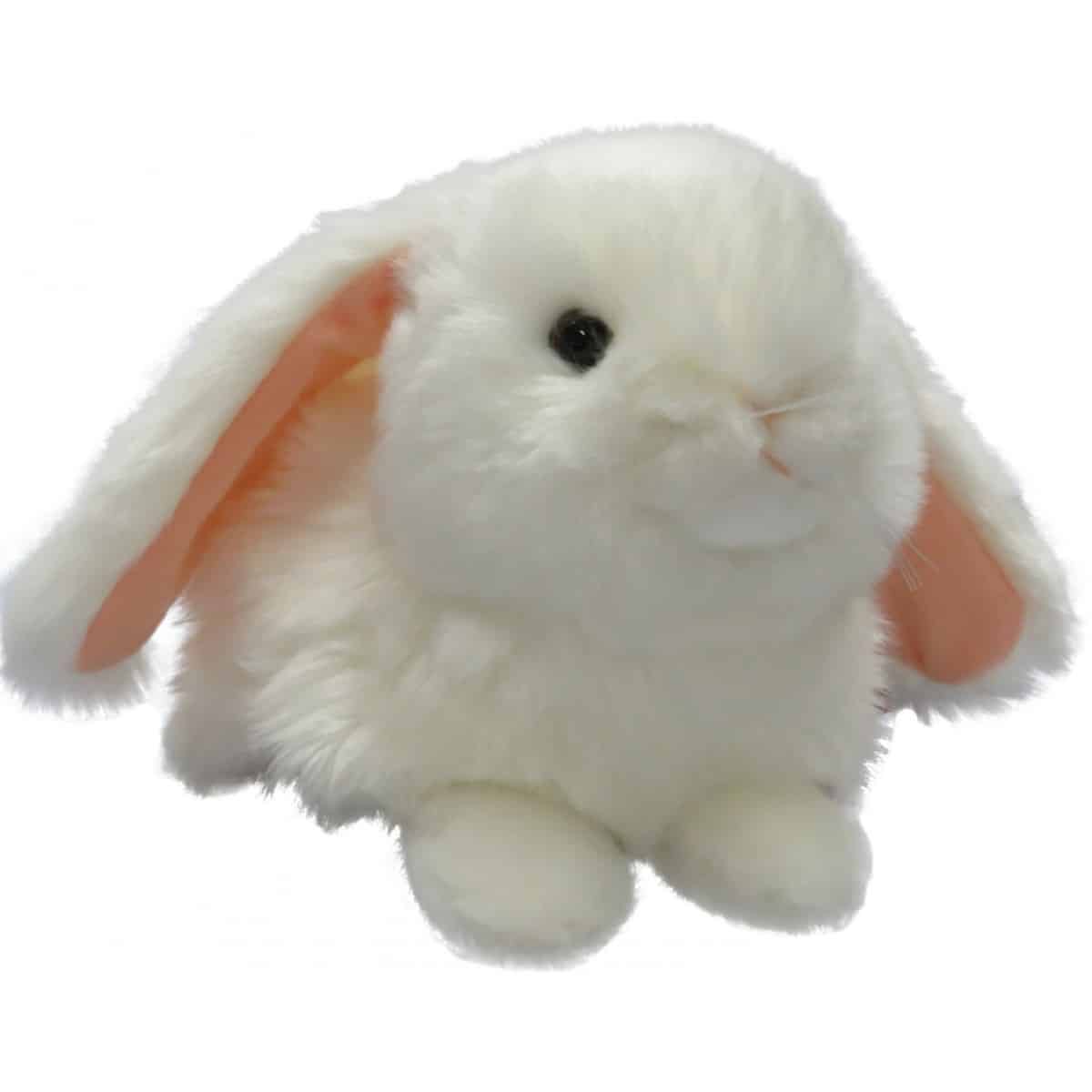 peluche lapin rose et blanc