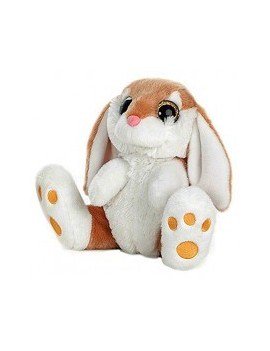 Peluche lapin marron yeux...