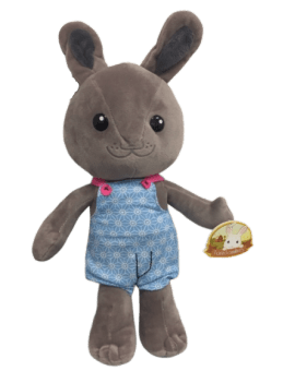 Peluche lapin en salopette...