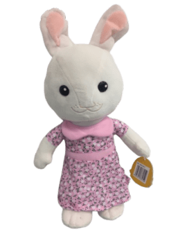 Peluche lapin blanc en robe...